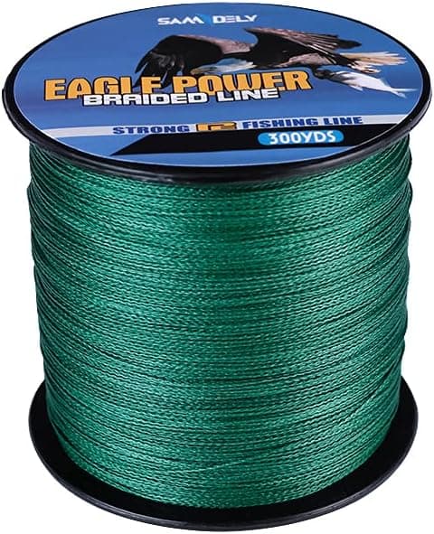 Samdely EaglePower Braided Fishing Line Abrasion Resistant Braided Lines Superior Knot Strength, Test for Salt-Water, 10LB-80LB, 100-500 Yds, Blue Camo, Ocean Blue, Green