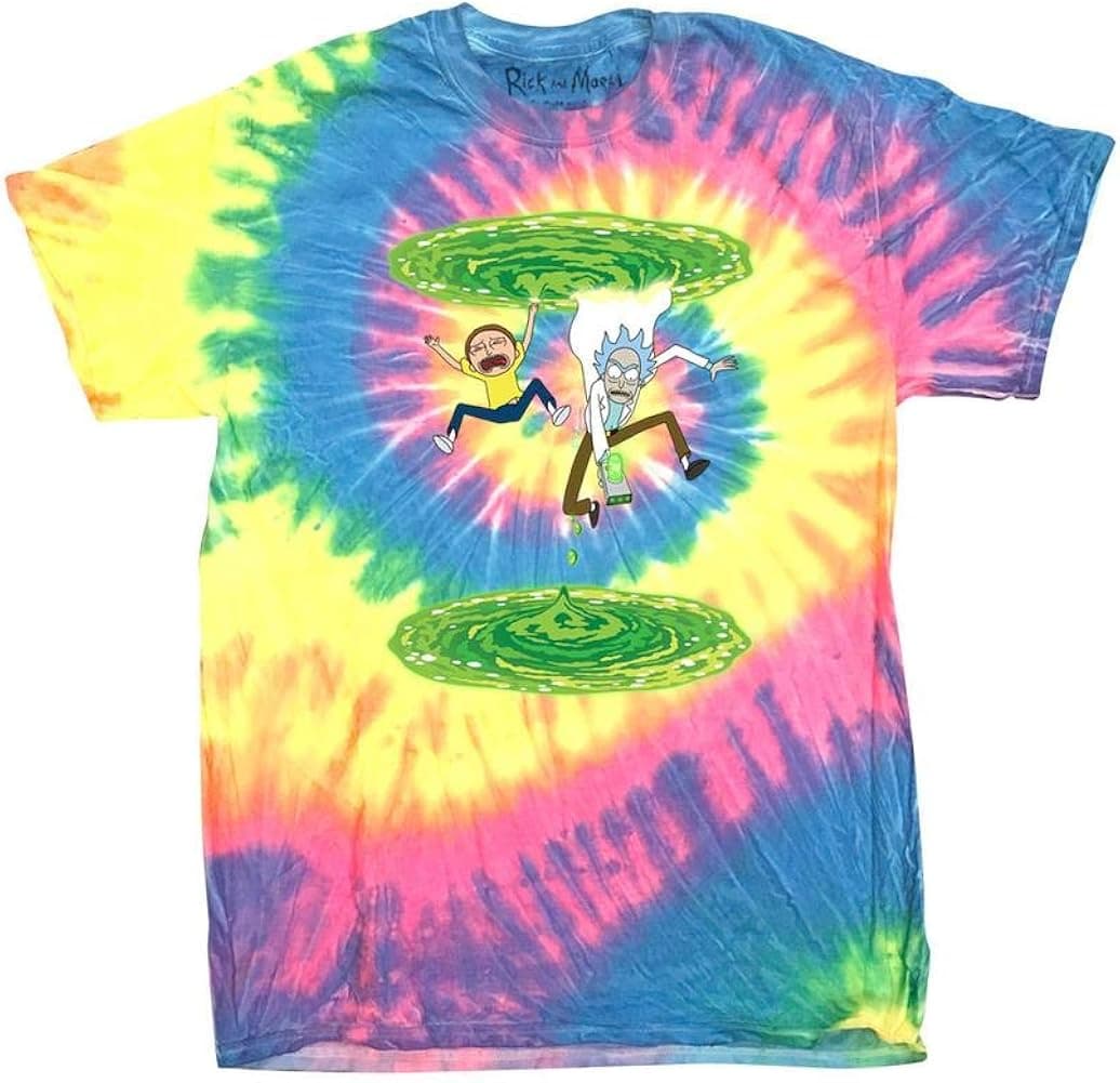Ripple Junction Rick and Morty Falling Portal to Portal Adult T-Shirt