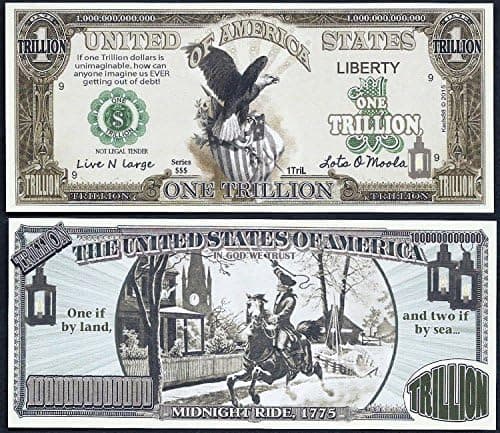 Black Eagle with Paul Revere Trillion Dollar Bill - Lot of 100 BILLS WHOLESALE