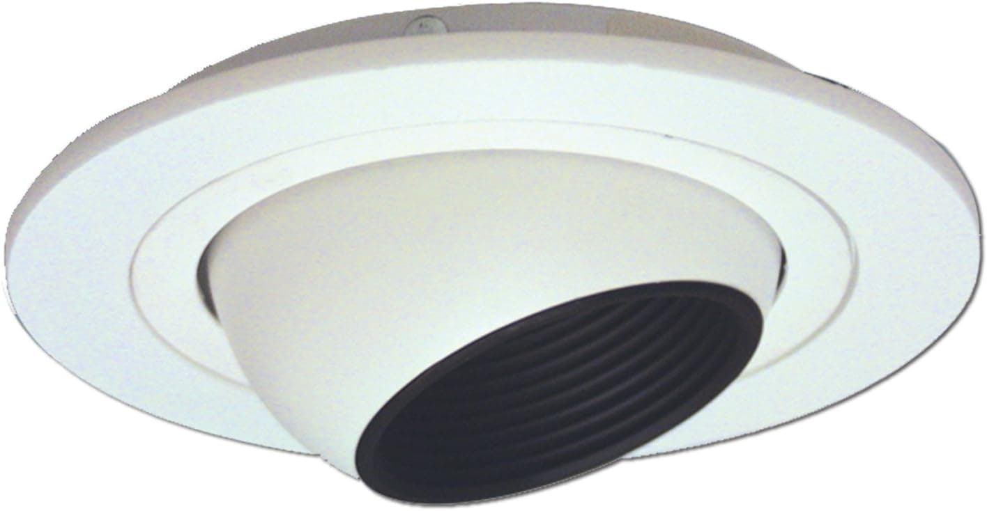 Halo Recessed 1498P 4-Inch Trim with Eyeball, Black Baffle, White