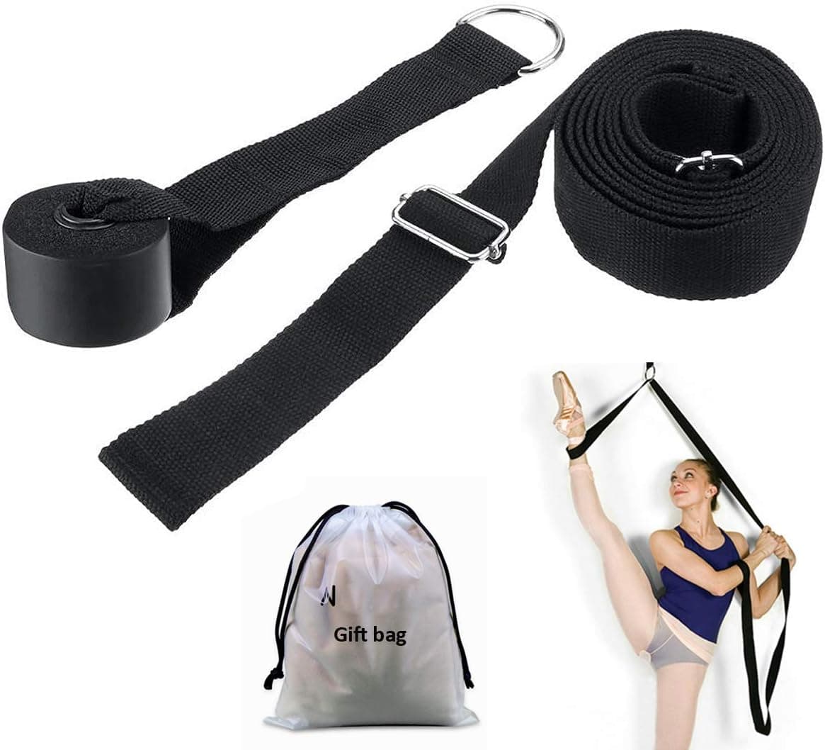 ABUNRO Adjustable Leg Stretcher Lengthen Ballet Stretch Band - Easy Install on Door Flexibility Stretching Leg Strap Great Trainer Stretching Training for Ballet, Dance, MMA, Taekwondo and Gymnastics