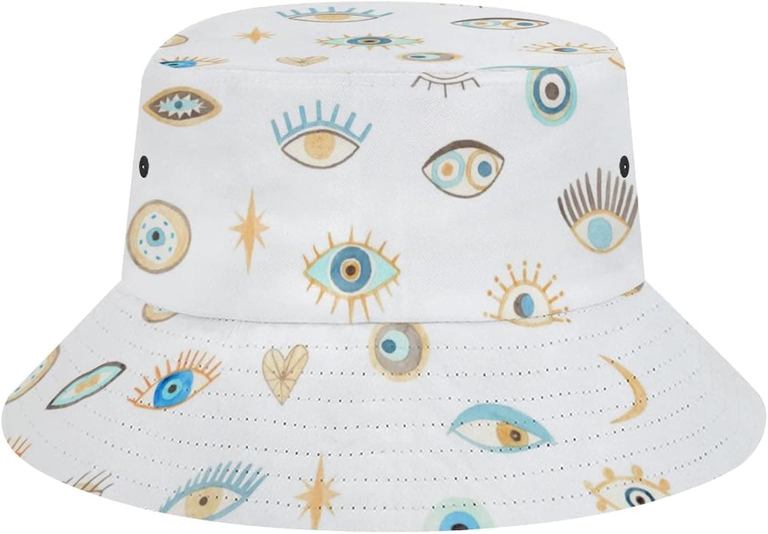 Evil Eye Bucket Hat for Women Men Sun Protection Fashion Packable Summer Beach Fisherman Breathable Cap Unisex
