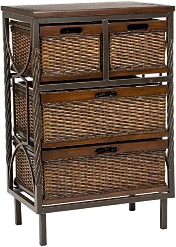 Safavieh American Homes Collection Andrew Dark Teak 4-Drawer Storage Cabinet