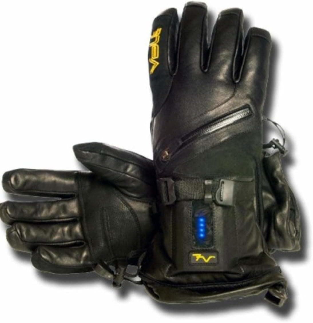 Volt Heat Womens Leather Titan 7V Leather Cold Weather Gloves (Black)