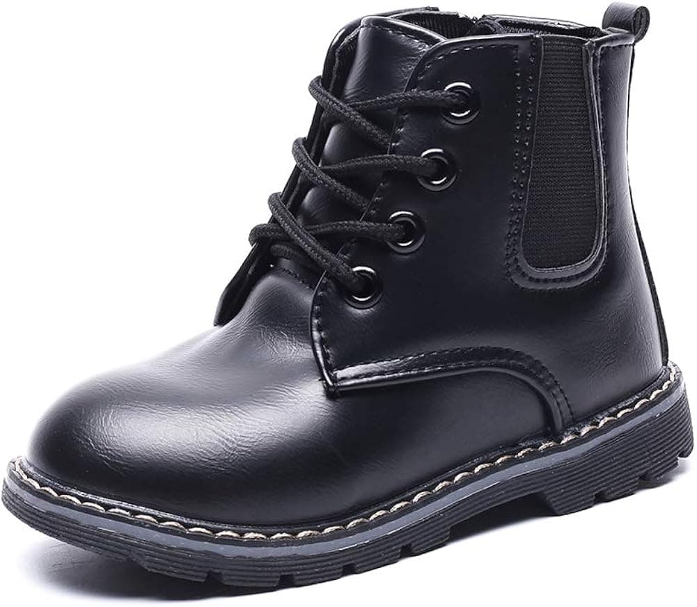 Chiximaxu Kid Girls Outdoor Ankle Boots Toddler Zip Waterproof Walking Shoes for Boys