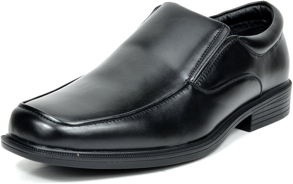 Bruno Marc Men's Cambridge-02 Black Leather Lined Square Toe Dress Loafers Shoes - 9 M US