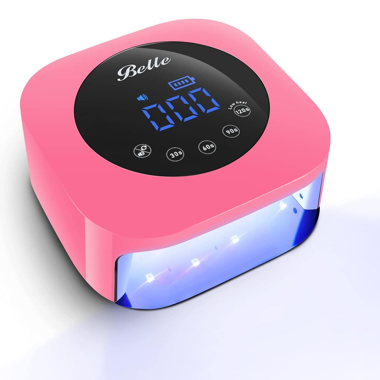 Belle Cordless UV Nail Lamp, Large Screen LED Light with Touch Control Rechargeable 54W Nail Dryer Sensor Timer Professional Wireless Curing Nails Tech Supply for Gel Polish Acrylic Nails (Pink)