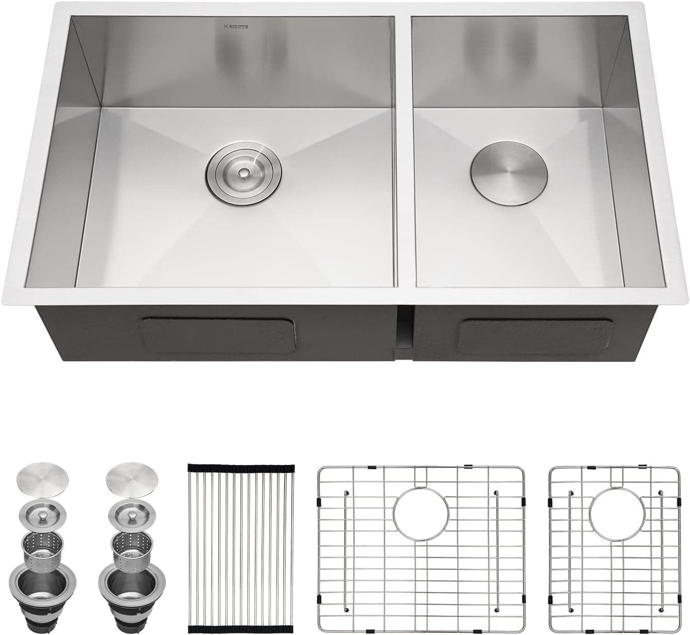 33 Double Bowl Kitchen Sink - Kichae Undermount Kitchen Sinks Stainless Steel Double Basin 33x19 Inch Kitchen Sink 18 Gaugle 60/40 Undermount Kitchen Sink Basin