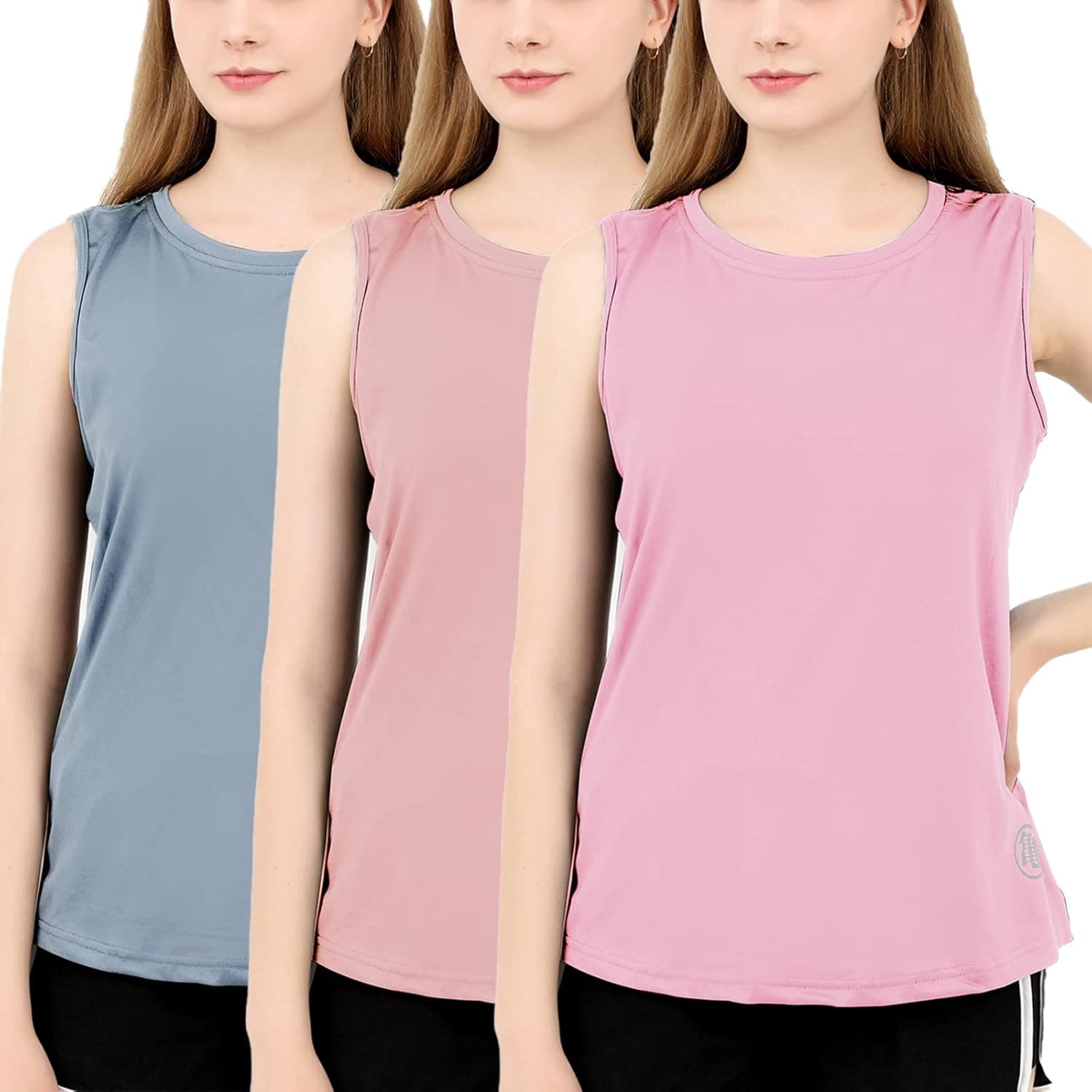 3 Pack Workout Tank Tops for Women Sleeveless Tops Shirts Gym Clothes Athletic Yoga Tops