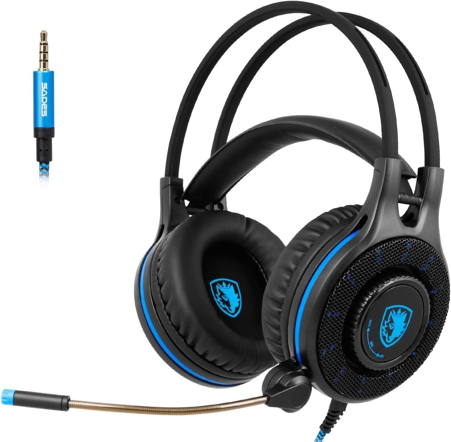 SADES SA936 Gaming Headset Over Ear Gaming Headphones with Mic LED Light for Xbox one PS4 PC Laptop Mac