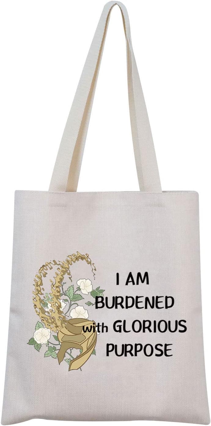 ZJXHPO TV Show Inspire Gift I am Burdened with Glorious Purpose Makeup Bag With Zipper Helmet Canvas Tote Bag (burdened tote bag)
