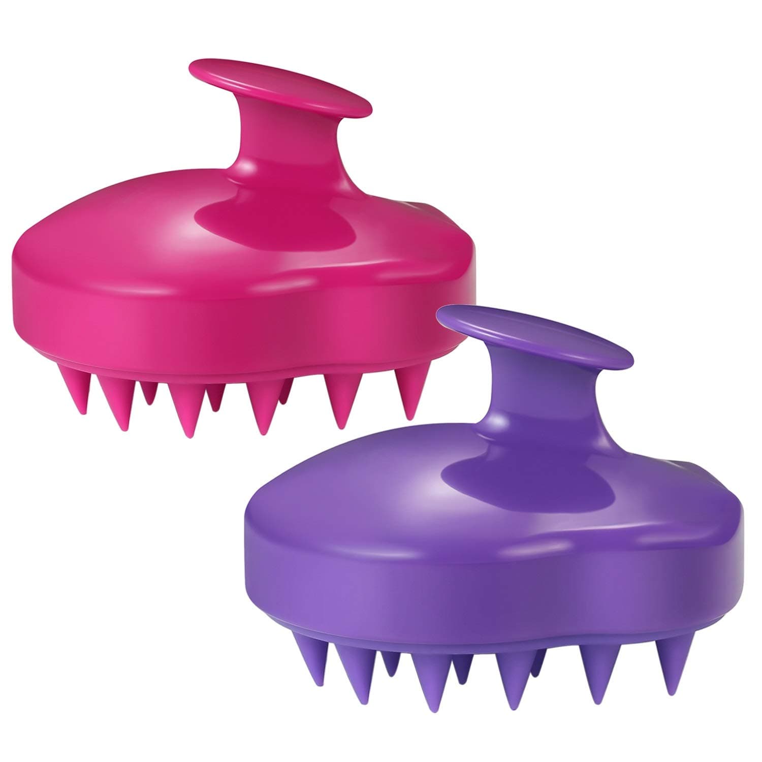 Hair Scalp Massager Shampoo Brush, Relax scalp muscles, reduce stress, mdairc Scalp Care Brush, 2 pcs pack (Purple and Red)
