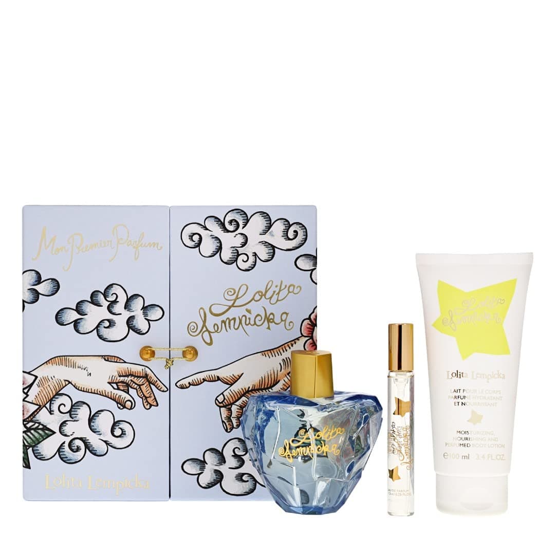 LOLITA LEMPICKA 3 PCS SET: 3.4 EAU DE PARFUM SPRAY + 0.25 OZ EAU DE PARFUM + 3.4 PERFUMED BODY LOTION (HARD BOX)