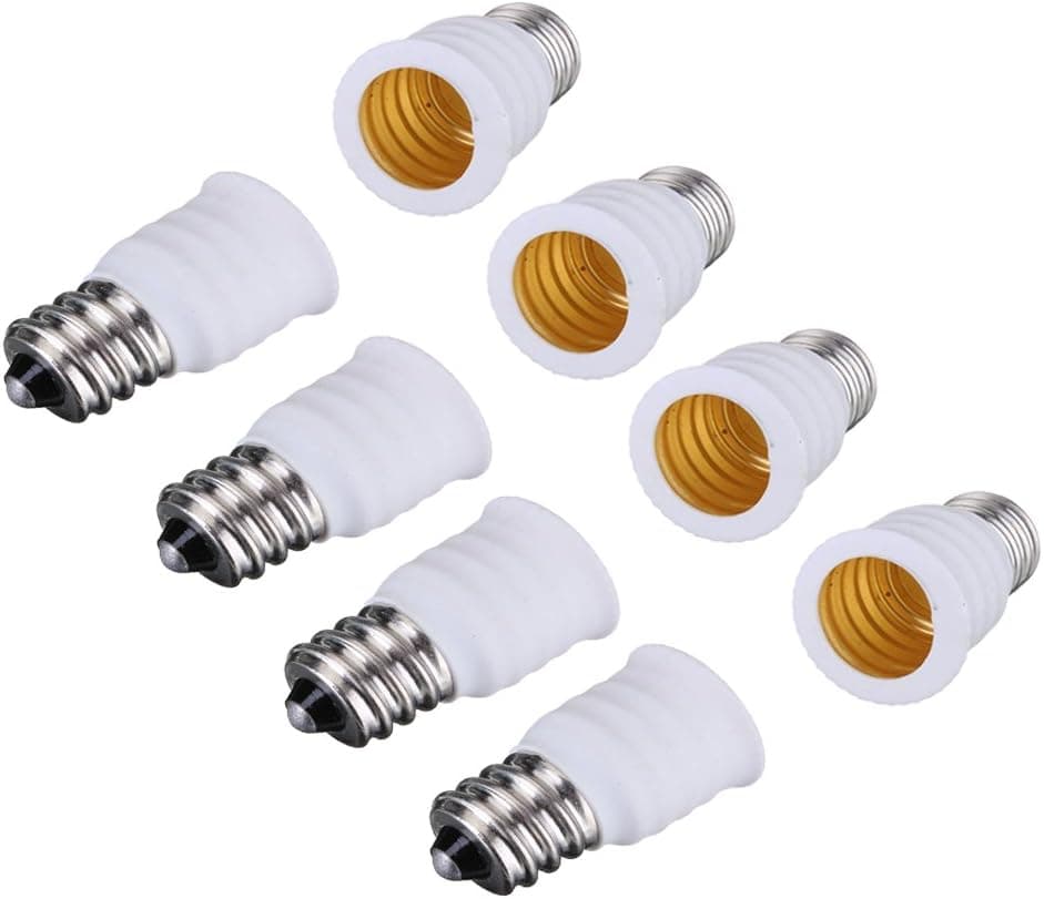 (Pack-8) SpiritLED E12 to E14 Socket Adapter,Converts Candelabra Base E12 to European Base E14 (8 PCS/PACK)