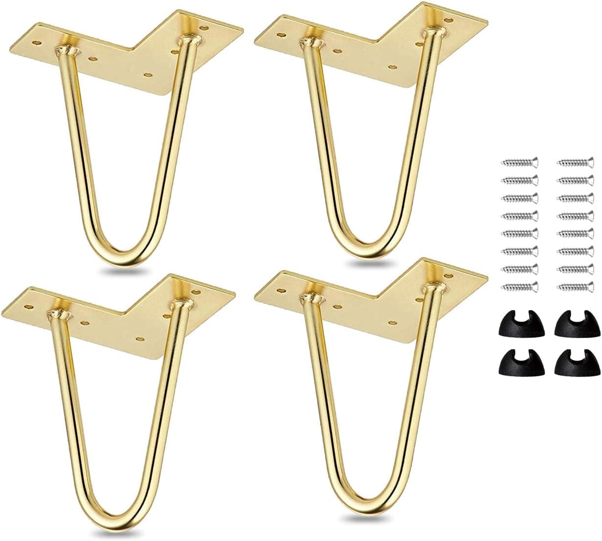 6 inch / 15cm Hairpin Table Legs, La Vane 4PCS Mid-Century Modern DIY Metal Furniture Legs with Floor Protectors & Screws for Coffee and End Table Cabinet TV Stand