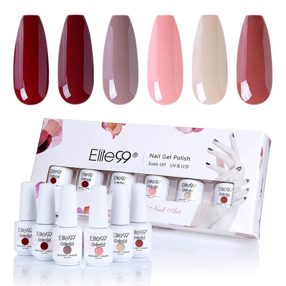 Elite99 6PCS Classic Colors Gel Nail Polish Soak Off UV LED Nail Salon Manicure 8ML