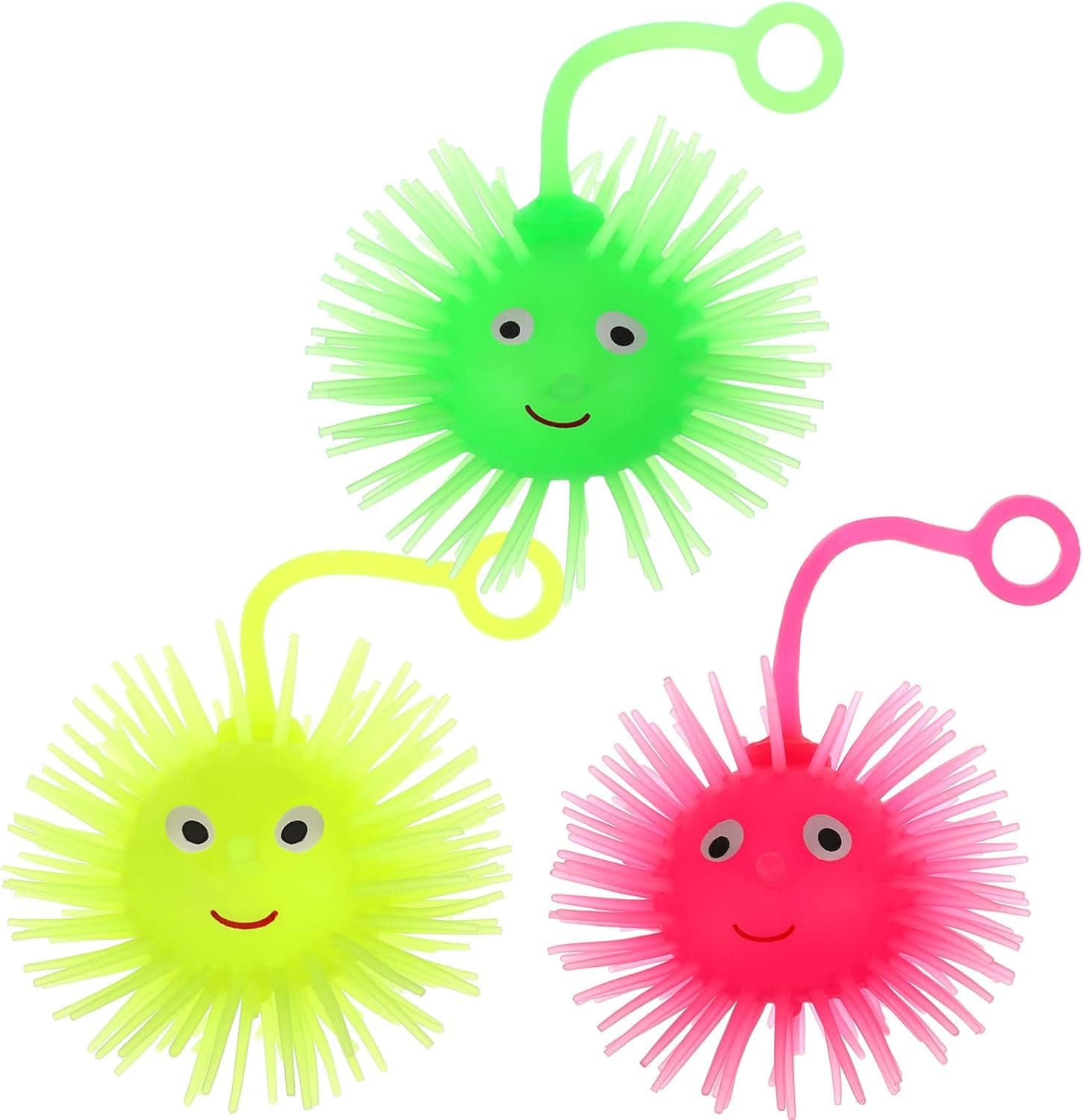 Gadpiparty 5 Pcs LED Puffer Ball Glowing Puffer Balls Sea Urchin Puffer Balls Spiky Sensory Toy Fidget Balls Light Up Puffer Mouse Responsive Ball for Kids Party Supplies
