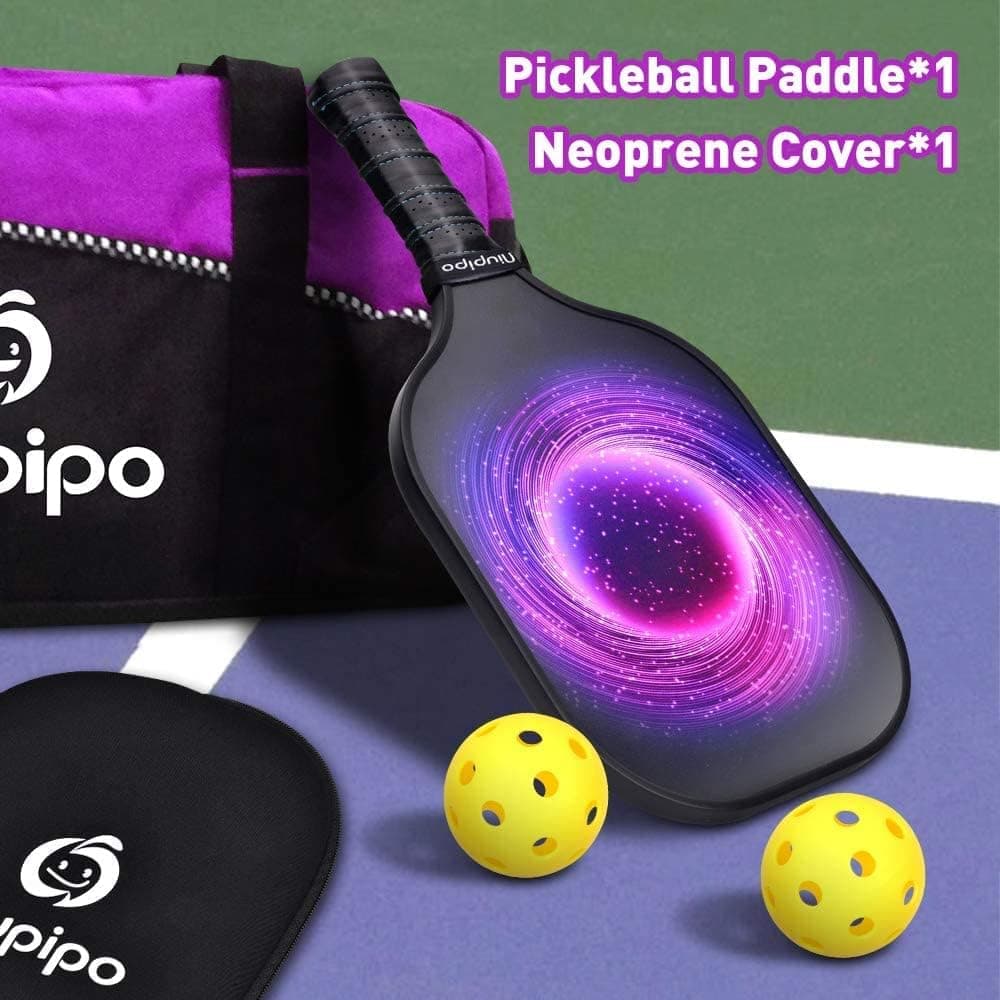 niupipo Pickleball Paddle, USAPA Approved Pickleball Paddle with Fiberglass Face, Protective Cover, Ultra Cushion, Polypropylene Honeycomb Core, 4.5-Inch Grip, Lightweight
