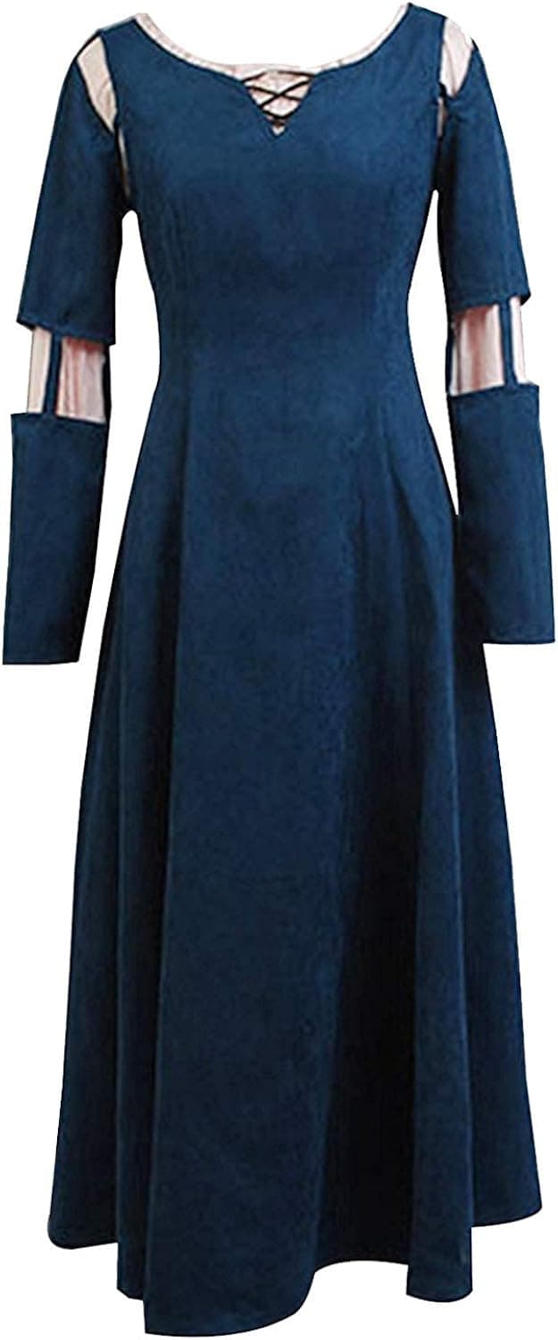 SIDNOR Brave Princess Merida Dress Cosplay Costume Dress Gown Outfit (Medium) Green