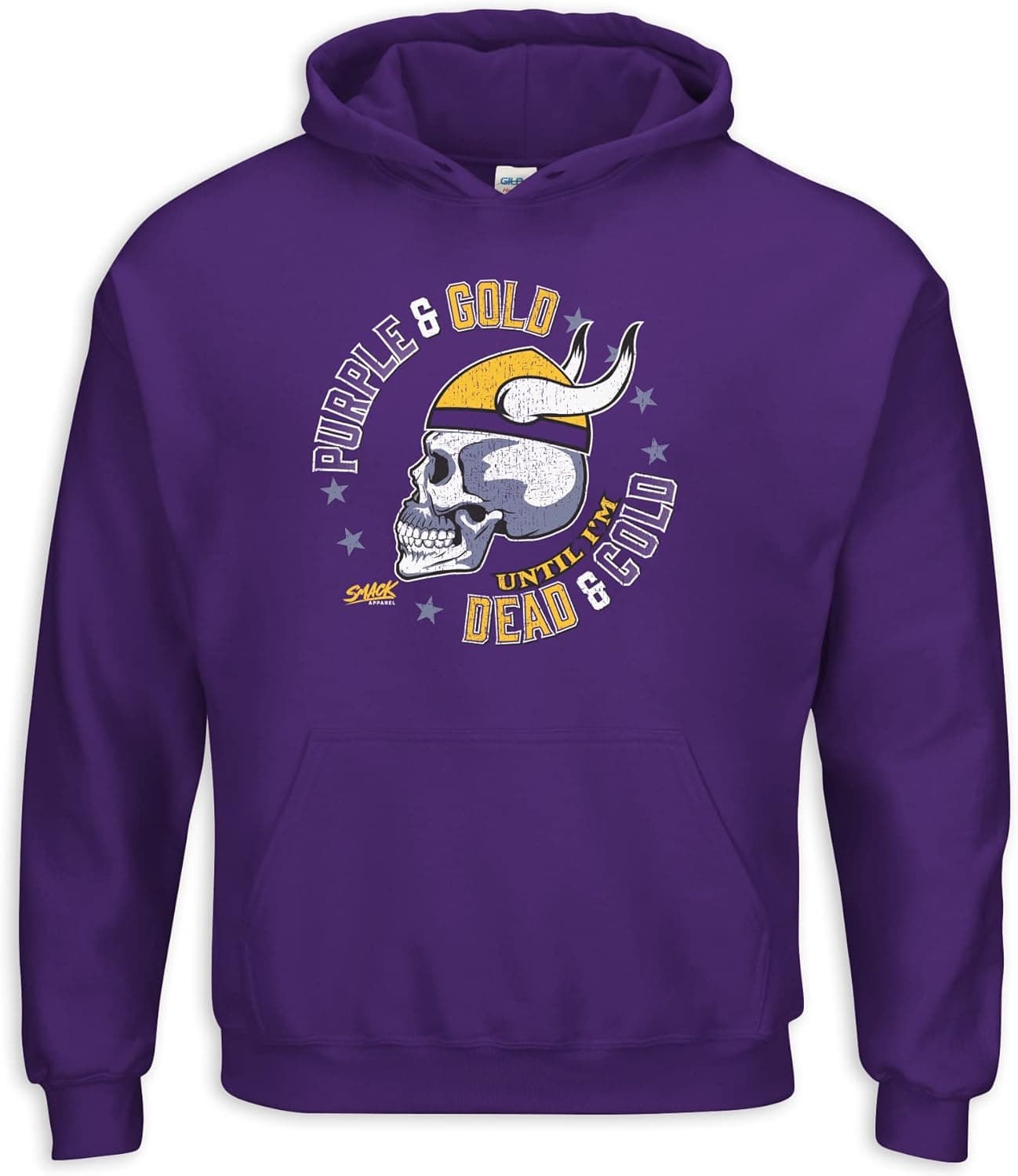 Smack Apparel Minnesota Football Fans. Purple and Gold Till I'm Dead and Cold. Purple T-Shirt or Hoodie (Sm-5X)