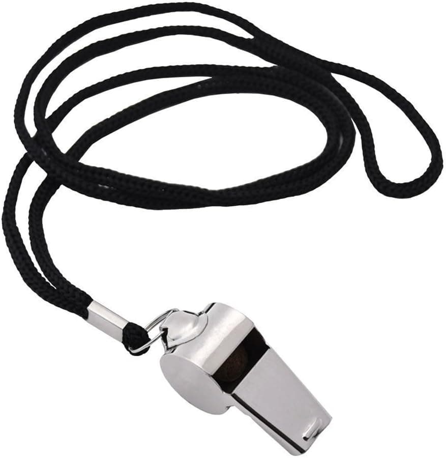 WINOMO 2pcs Sports Whistles Referee Training Metal Whistles with Lanyard