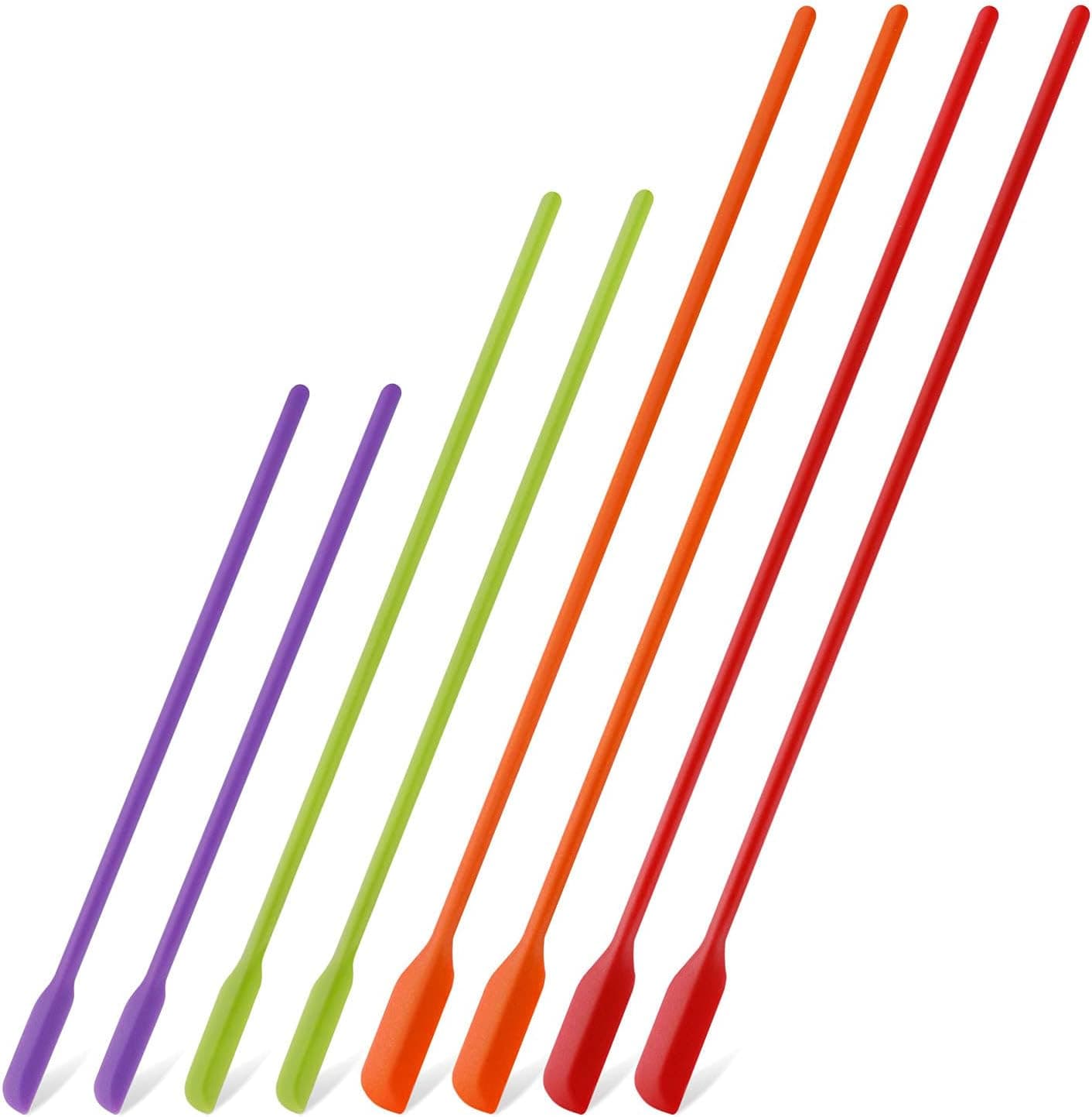 eZAKKA Silicone Makeup Spatula Mini Small Tiny Spatula Set Last Drop Spatula for Kitchen Beauty Jam Nail Polish, 8 Pack