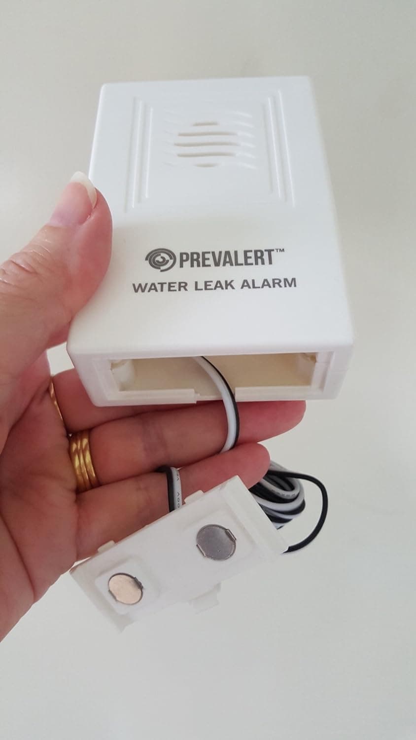 Basement Water Alarm. Prevalert Water Leak Detector FULL Lifetime 100% Satisfaction Guarantee! 9v Battery Included (3yr Life) Prevent Costly Water Damage to Kitchen Bathroom & Basement. Similar to Basement Watchdog & BONUS Low Battery Alarm!