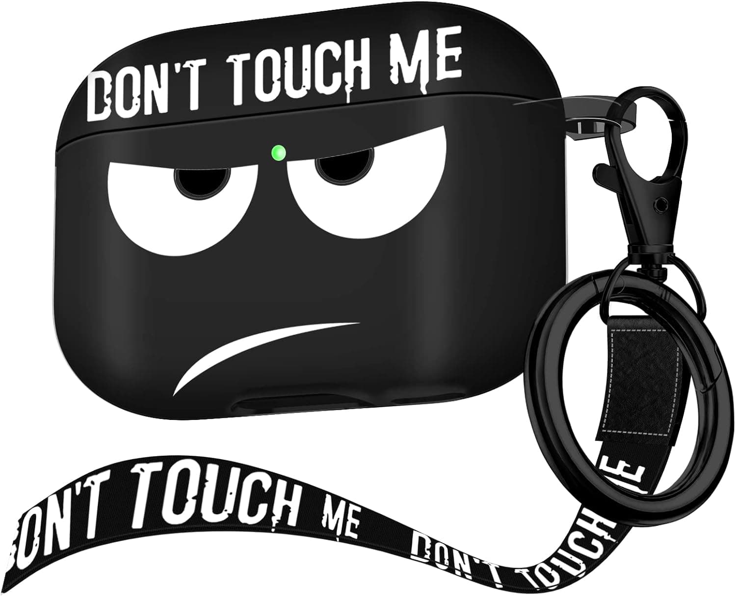 Youtec AirPods Pro Case , Don't Touch Me Airpods Pro Cover with Keychain/Lanyard Soft Cute Shockproof Cover for Women Men Compatible with AirPods Pro 2019 Charging Case -Black
