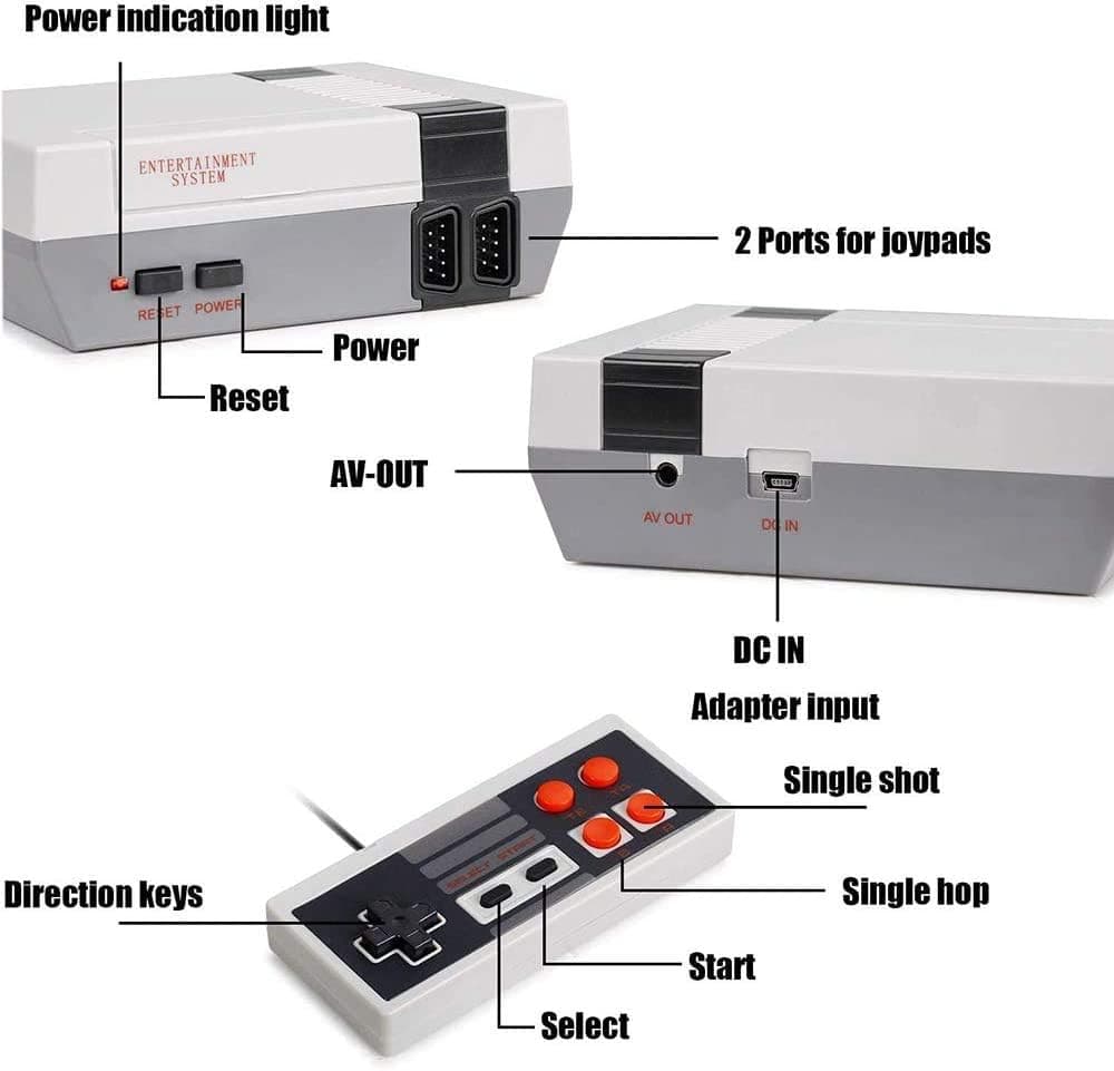 SENMYSI Retro Classic Video Game Console AV Output Mini Console 620 in 1 Built-in Plug Play Home TV Nostalgic with 2 Controllers Handheld Games for Kids & Adults…
