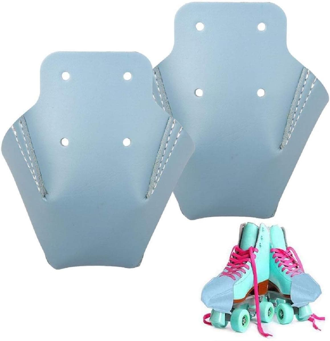 Gecboey Toe Cap Guard Protectors for Quad Roller Skate, Roller Skate Toe Caps, Roller Skate Toe Guards, Artificial Leather Roller Skate Cap Protectors Toe Guards Quad Roller Skate