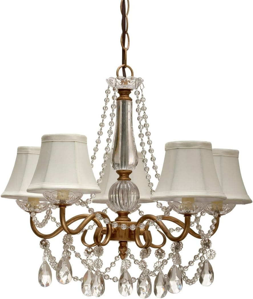 Midwest-CBK Gold Swag Style Five Arm Chandelier