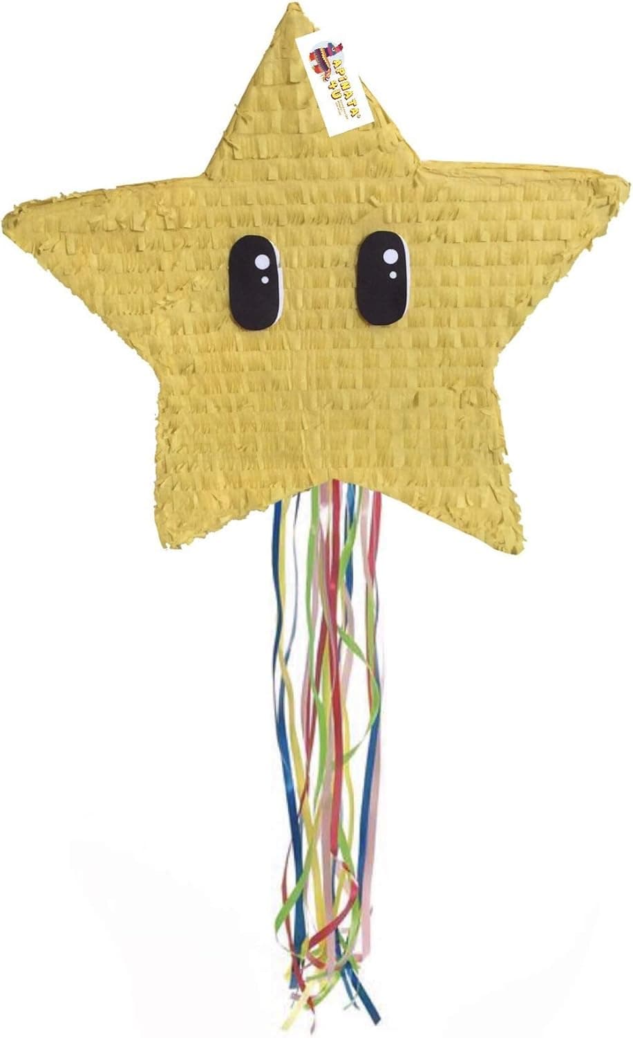 APINATA4U Yellow Star Pinata Whack & Pull Strings Style