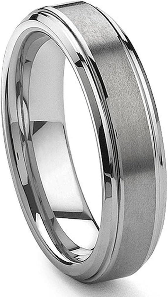 MFC 6MM Tungsten Carbide Wedding Band Ring Brushed Center