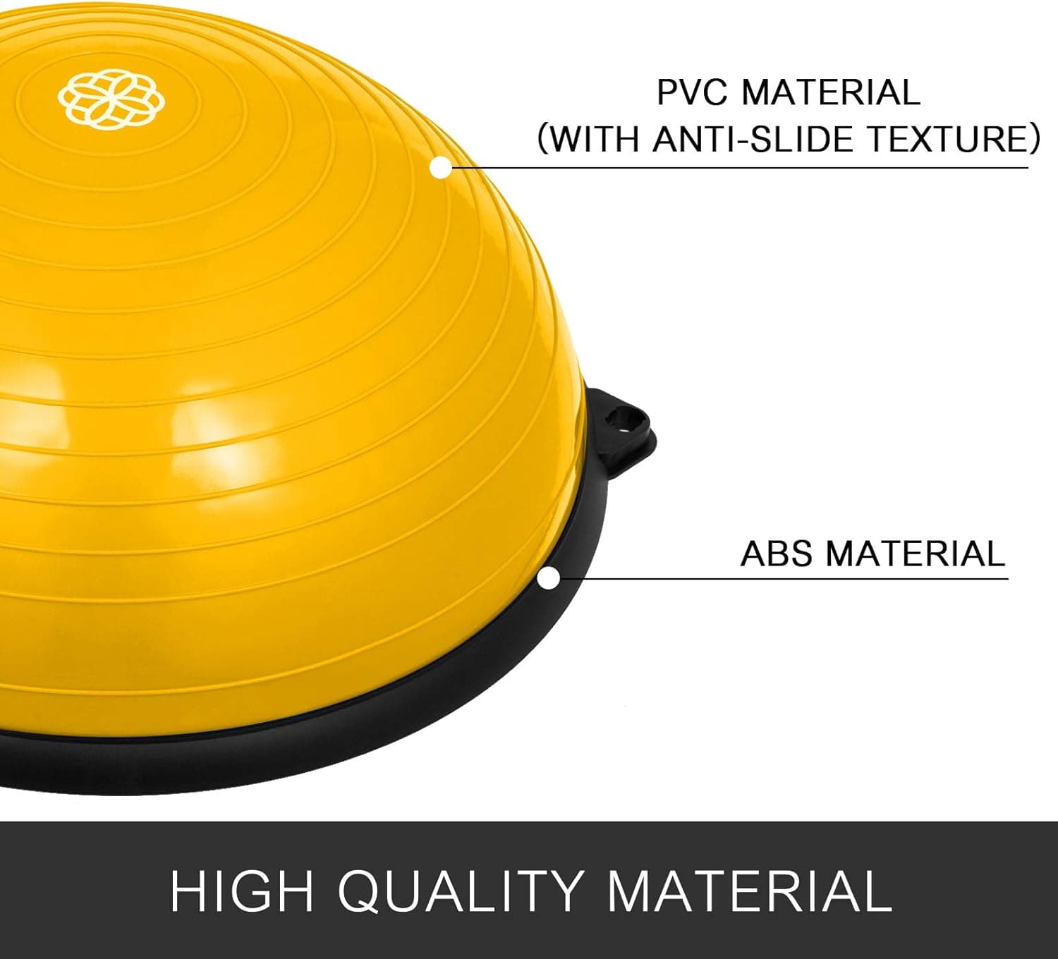 Happybuy 23 inches Yoga Half Ball Dome Balance Trainer Fitness Strength Exercise Workout with Pump and Resistance Band