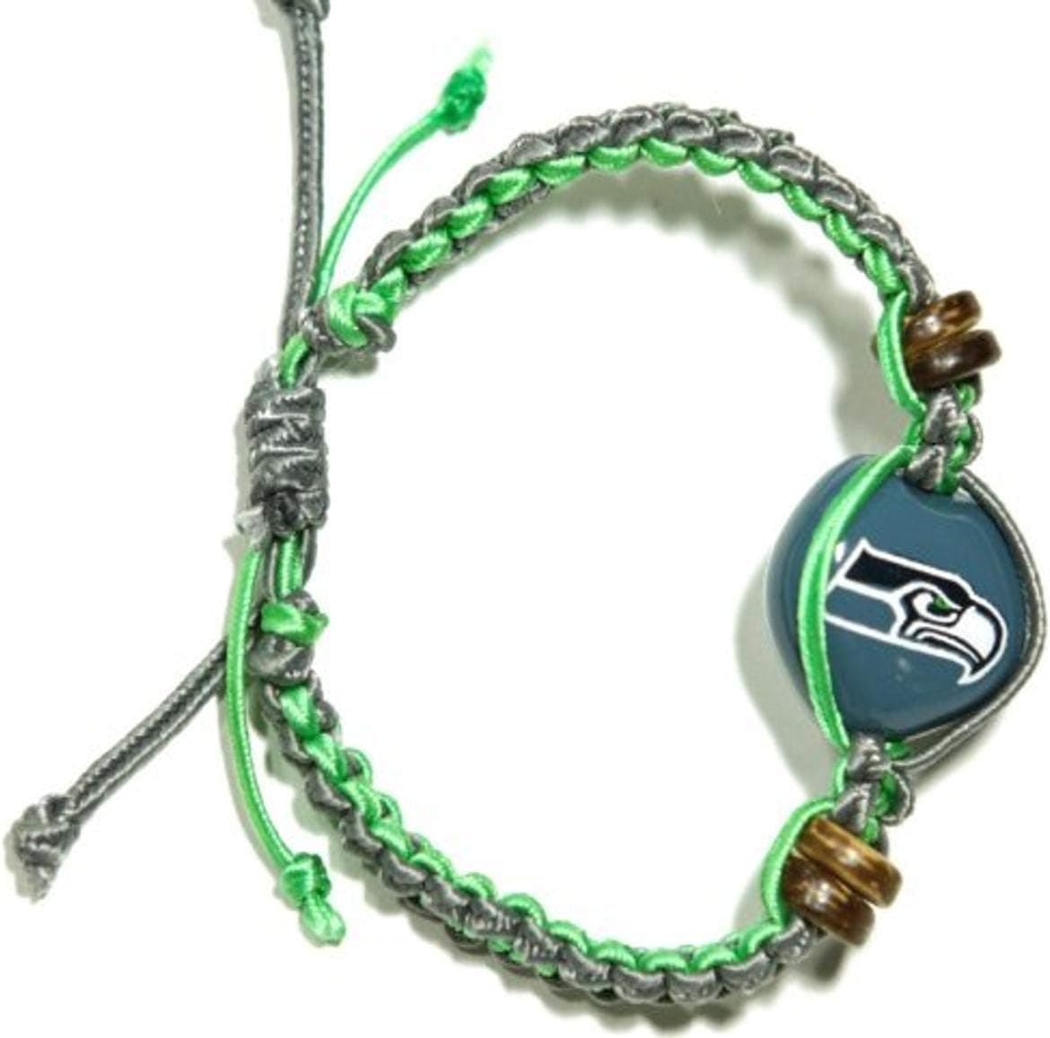NFL Seattle Seahawks Go Nuts Kukui Nut Macrame Bracelet