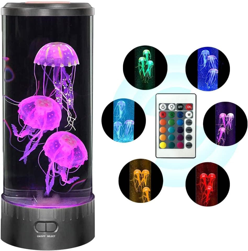 Large Upgraded Jellyfish lamp, Jellyfish Lava lamp, LED Dream Jellyfish lamp, Color Changing Jellyfish Aquarium, Night Light Gift for Kids and Friends, Room Home Decor and Office Mood Light.