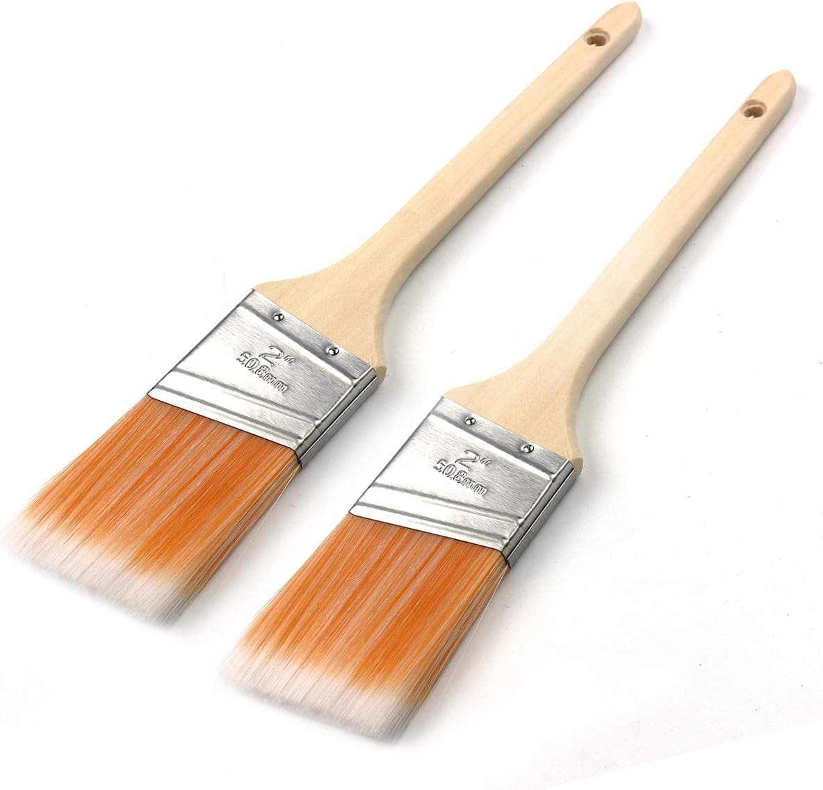 Paint Brushes,Paint Brush Set,Angle Sash Paintbrush, 2-Inch, 2 Piece,Orange