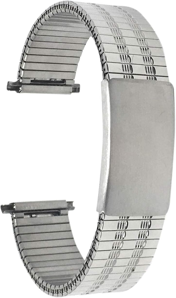 Bandini Adjustable Length Stretch Watch Band, Stainless Steel, Straight End, Metal Expansion Strap - Silver, Gold and Silver/Gold Tone - 12mm, 13mm, 14mm, 18mm, 19mm, 20mm, 21mm, 22mm