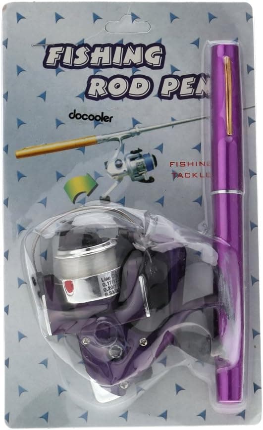 Docooler Mini Aluminum Saltwater Fishing Tackle Pocket Pen Fishing Rod Pole + Reel