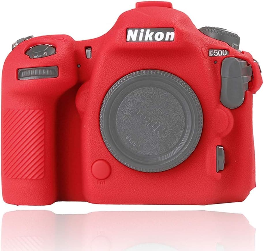 Easy Hood Camera Case for Nikon D500 Soft Silicone Rubber Camera Protective Body Case Skin for Nikon D500 Camera Bag Protector Cover (Red)