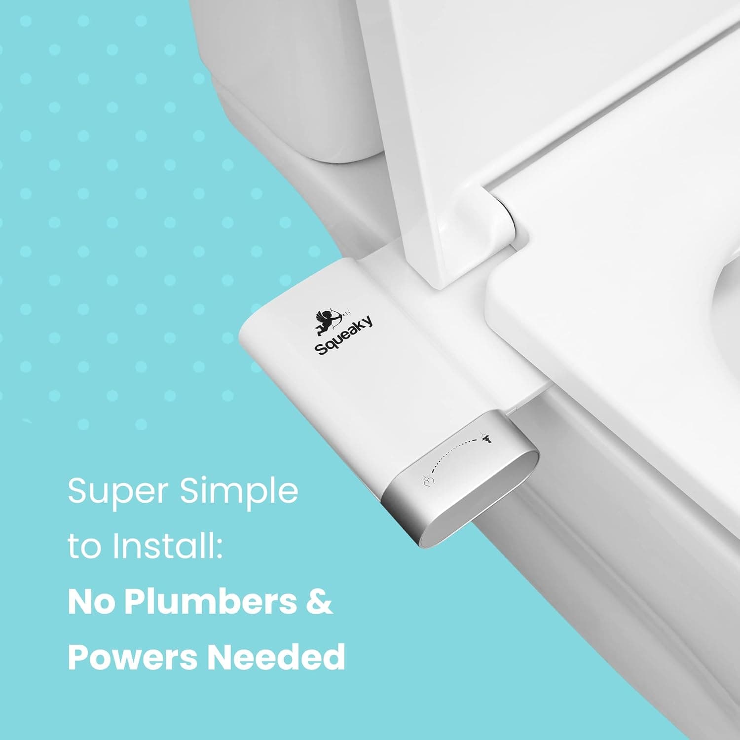 Squeaky Bidet Attachment for Toilet with Ultra Slim Non-Electric Dual Self-Cleaning Nozzle | Feminine Bidet Toilet Seat Attachment for Extra Hygiene| Easy to Install | White