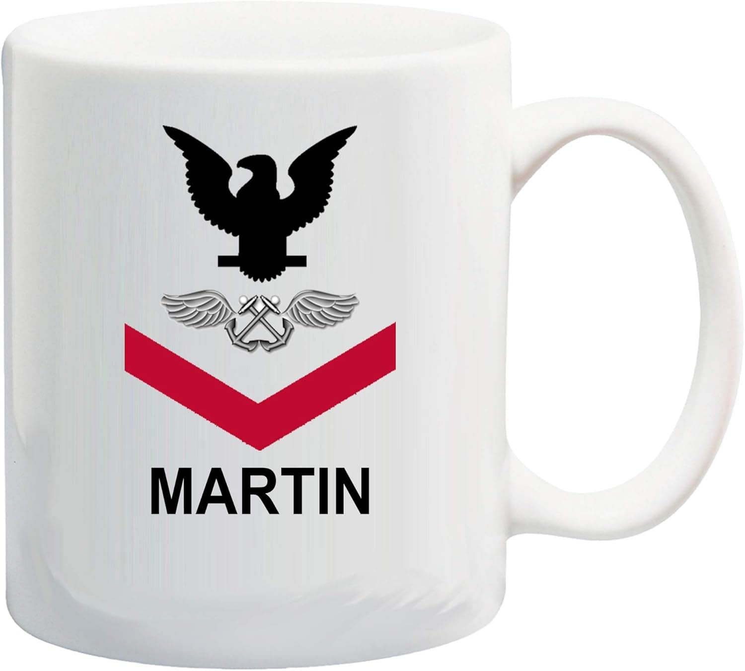 U.S. Navy Customizable Rank Insignia Ceramic Coffee/Cocoa Mug by Carpe Diem Designs, Made in the U.S.A.