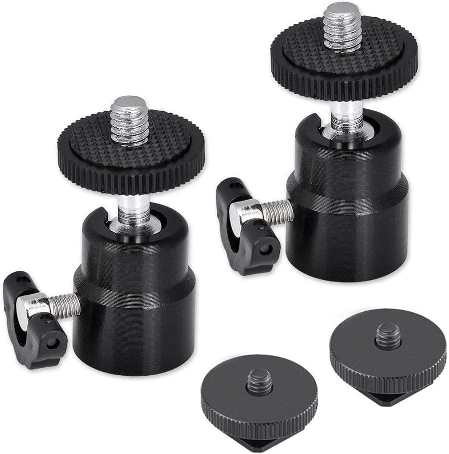 SLOW DOLPHIN 1/4 Inch Hot Shoe Mount with Additional Shoe Adapter Screw for Cameras, Camcorders, Smart Phone, Gopro, LED Video Light, Microphone, Video Monitor (2 Packs)