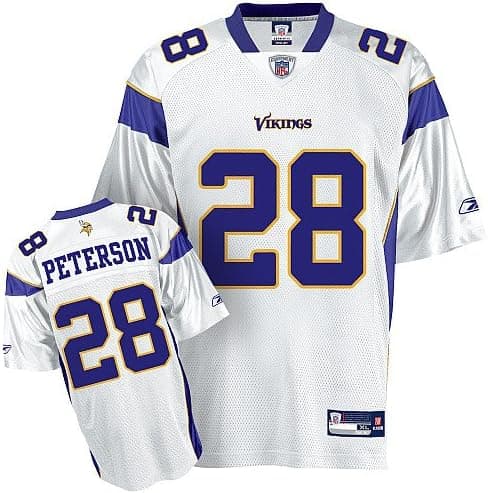 Adrian Peterson #28 Minnesota Vikings Youth / Kids Replica Away Jersey