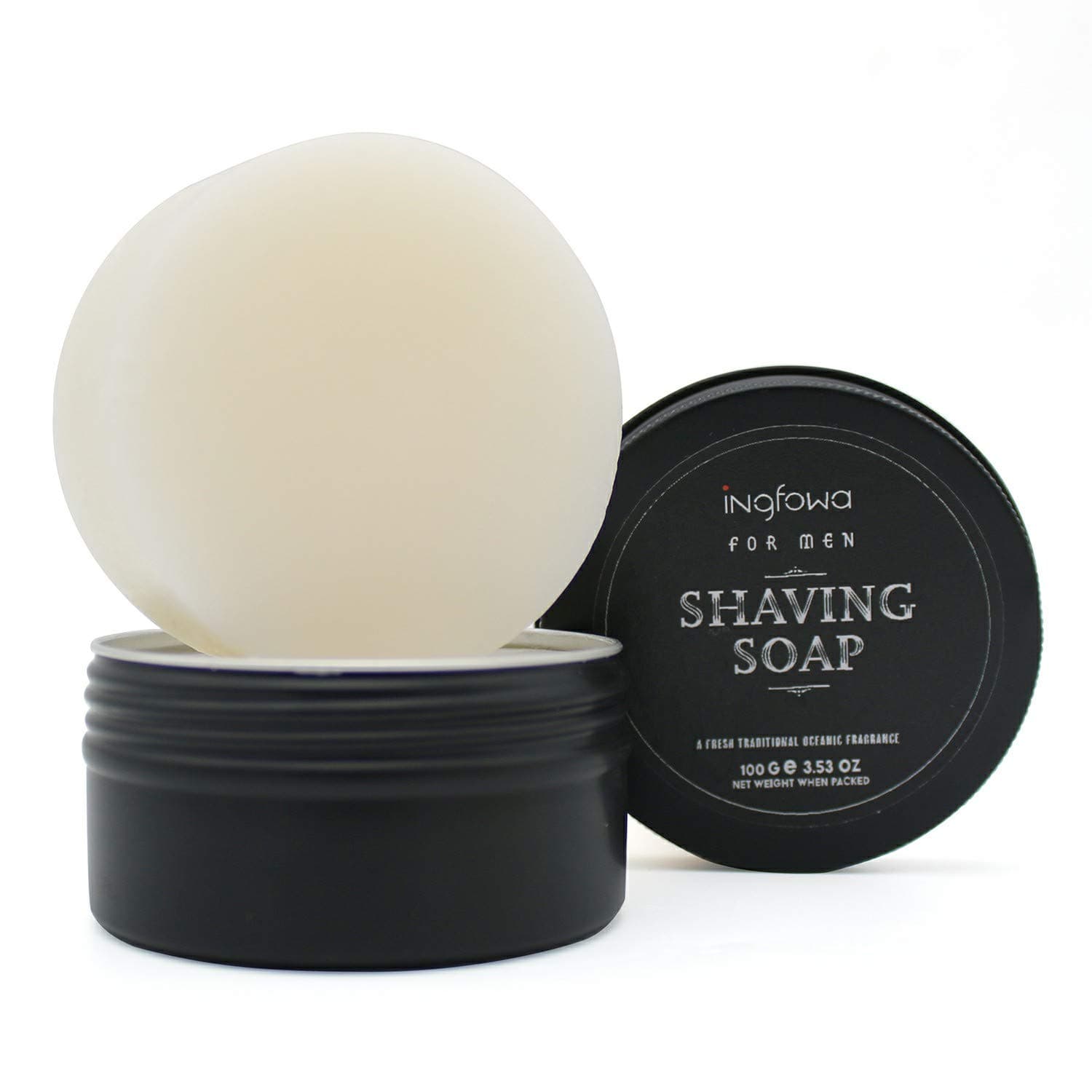 Shaving Soap A Fresh Traditional Oceanic Fragrance Men's Shaving Soaps 3.53OZ Smooth Moisturizing Rich Foam Shave Soap For Men INGFOWA