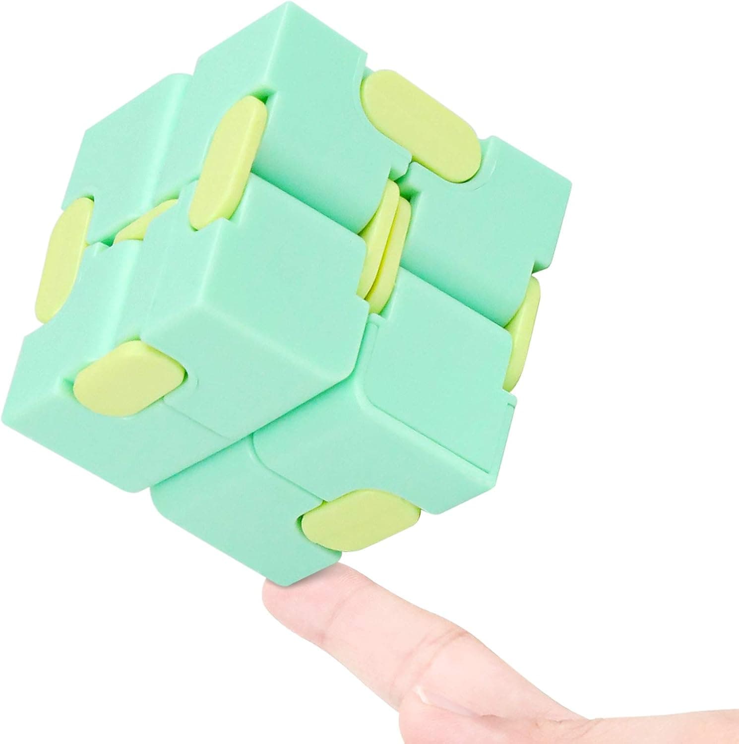 Infinity Cube Fidget Toy Stress Relieving Fidgeting Game for Kids and Adults,Cute Mini Unique Gadget for Anxiety Relief and Kill Time (Macaron Green)
