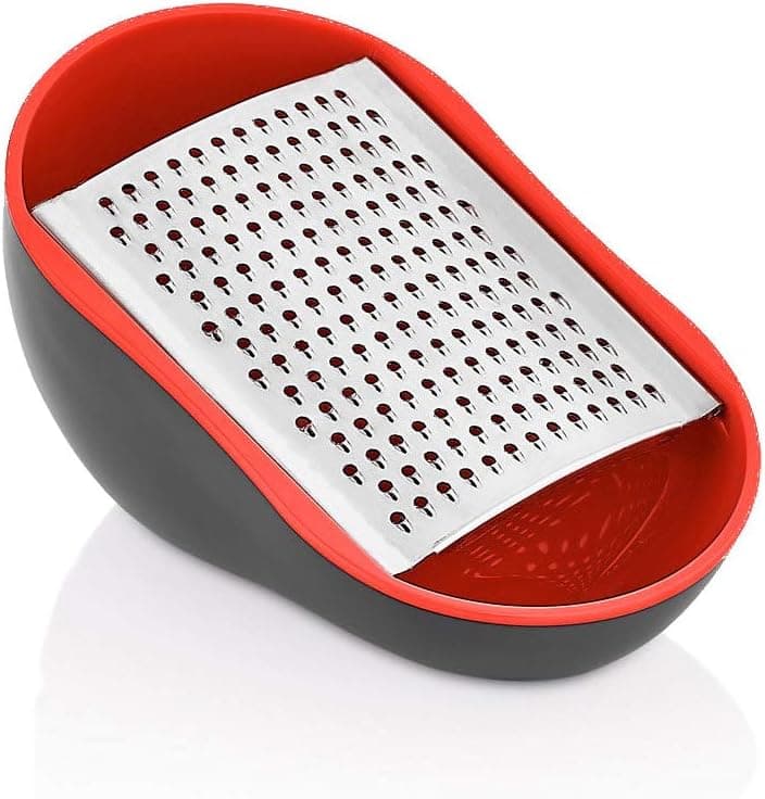 Qlux stylish practical small kitchen cheese box grater - mini size fits easily into any drawer - decorative design - stainless blades - Easy to clean - BPA free