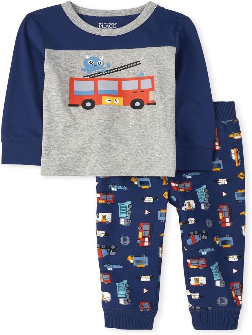 The Children's Place baby-boys Baby and Toddler Fire Truck Outfit Set