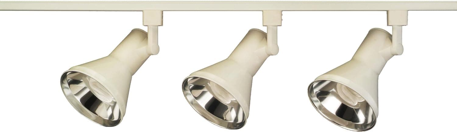 Royal Pacific 7942WH-1327 4-Foot 1 Floating Feed, 3 13-watt 2700K GU24 Full Cone Cylinder Heads Straight Track Light Pack, White Finish