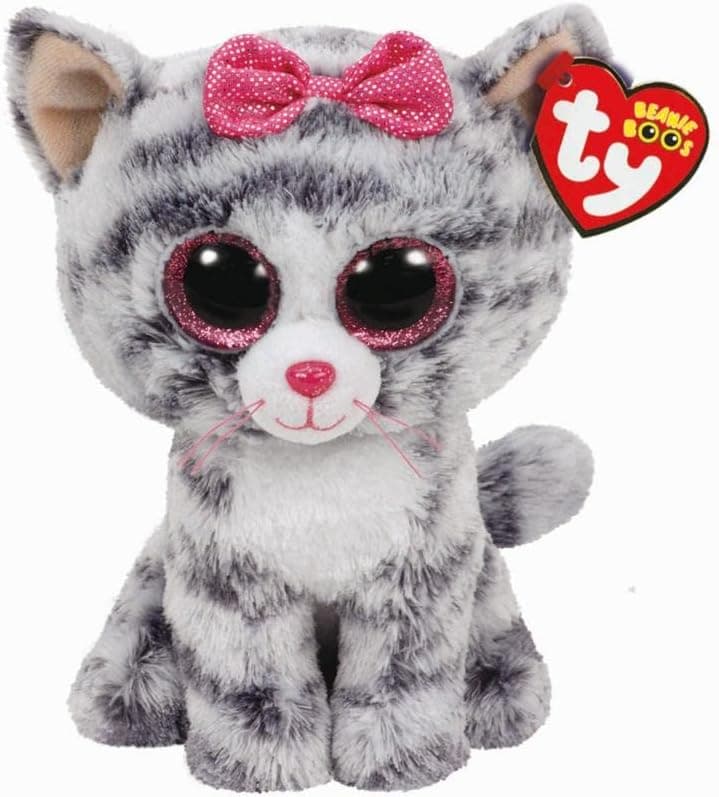 Ty Kiki Grey Cat Plush, Regular